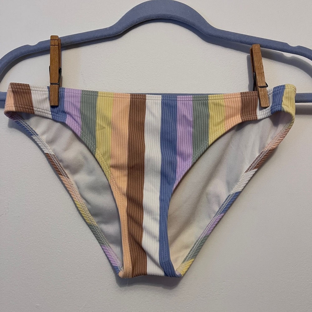 Pastel striped bikini bottom
